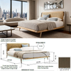 Ensemble de meubles de chambre à coucher d'hôtel King Size avec lit rembourré