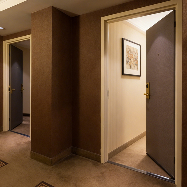 Porte en bois d'hôtel de haute sécurité pour les chambres