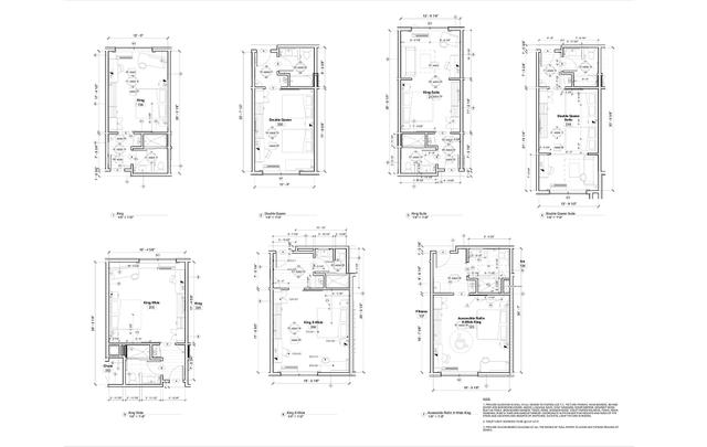 Mobilier d"hôtel Disposition FF&E et dessin de spécifications pour le projet Holiday Inn