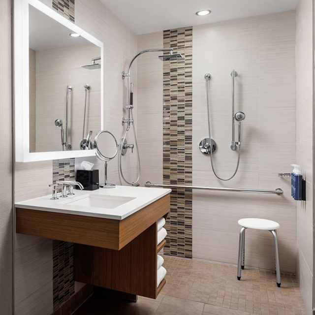 Meubles de meuble-lavabo muraux pour salle de bains, meubles FF&E pour hôtel