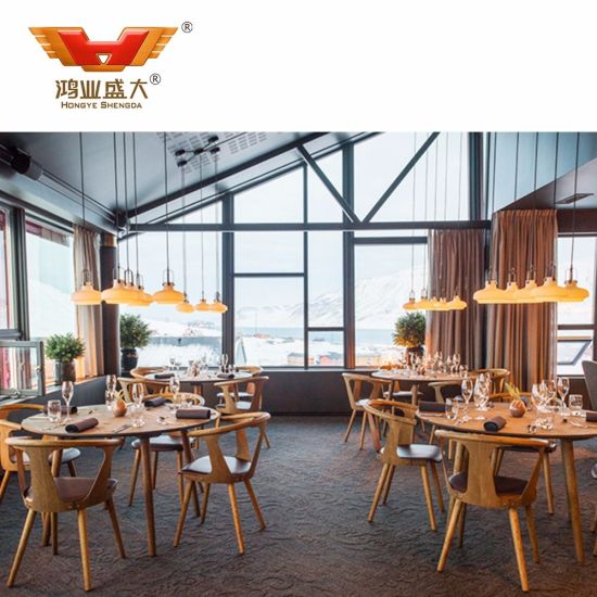 Table et chaise de meubles de restaurant en bois Soild personnalisés pour les cafés