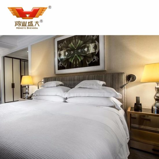 Meubles commerciaux adaptés aux besoins du client de chambre d'hôtel lit queen size de chambre à coucher 5 étoiles