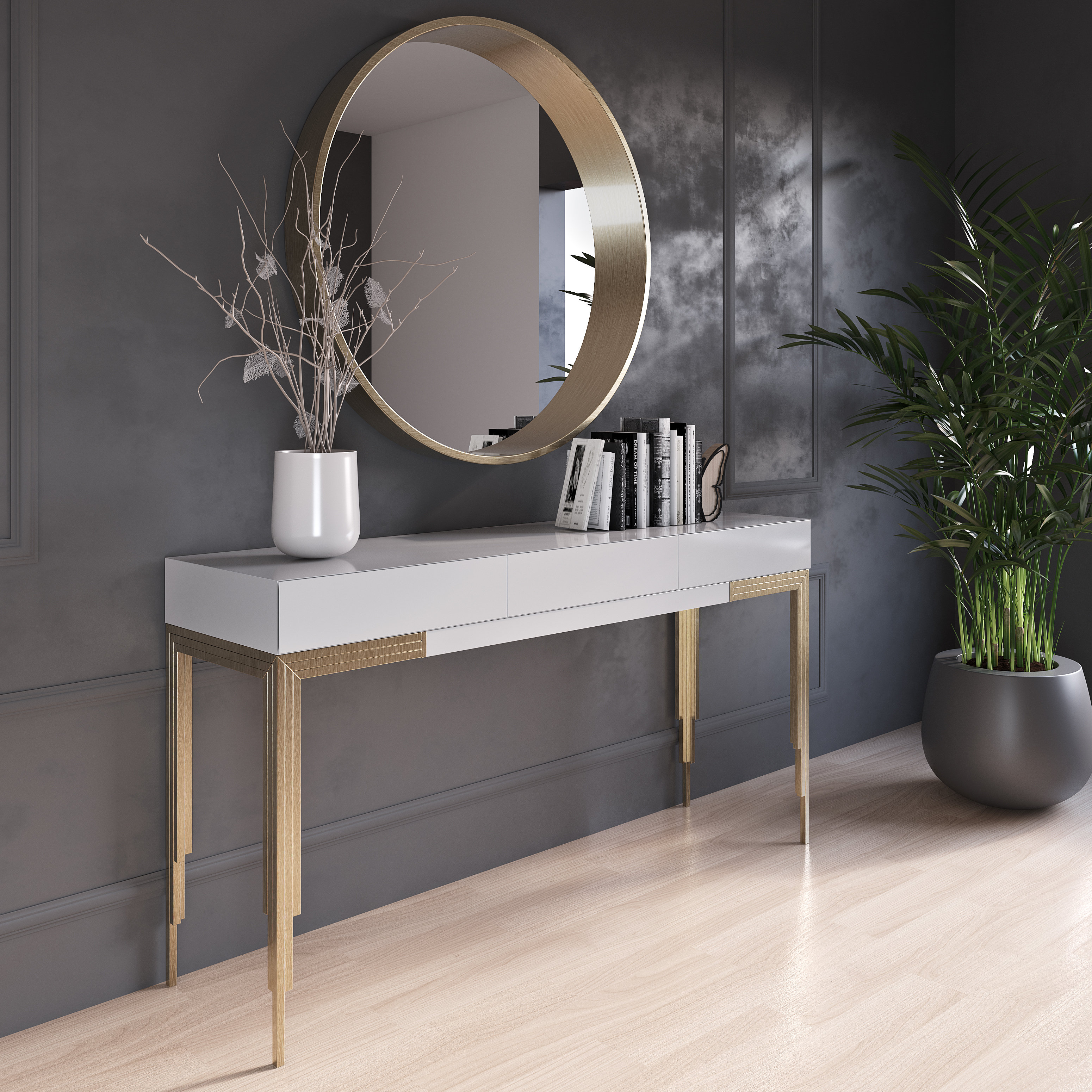 console avec miroir