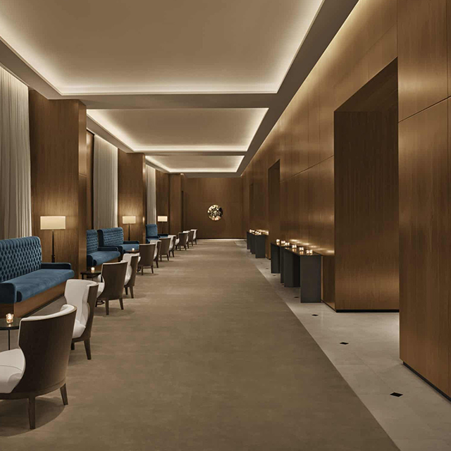 Panneaux muraux en bois d'hôtel de décoration intérieure de fond direct d'usine de Foshan