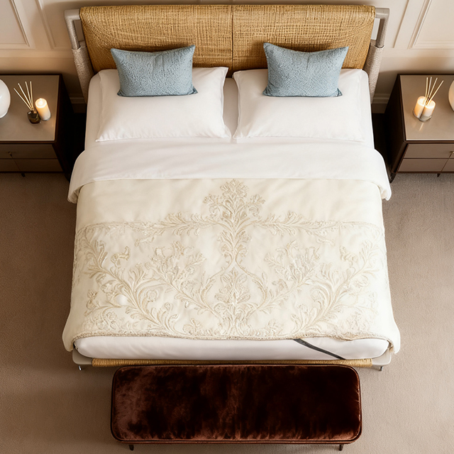 Ensemble de meubles de chambre à coucher d'hôtel King Size avec lit rembourré