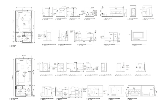 Dessin CAO de meubles d"hôtel commerciaux pour le projet d"hospitalité Holiday Inn