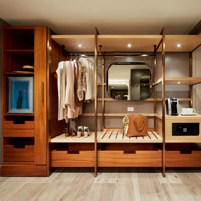 Armoire en bois sur mesure pour meubles de suite d'hôtel de chambre à coucher