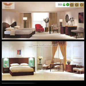 Ensemble de chambre à coucher de meubles de chambre à coucher d'hôtel en bois personnalisé moderne (HY-027)