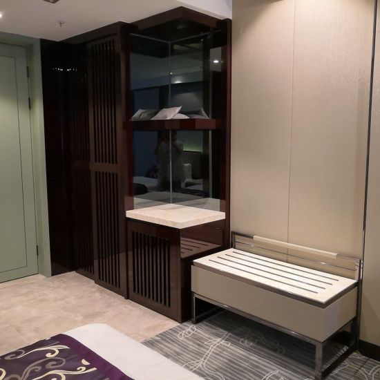 Meubles d'hôtel 5 étoiles de luxe de table de nuit de chambre à coucher d'hôtel moderne fait sur commande