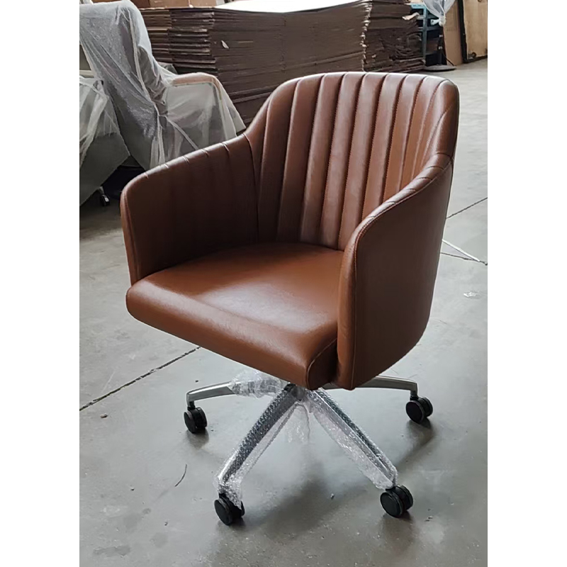 Chaise de bureau pivotante en cuir pour chambre d'hôtel moderne