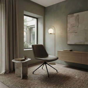 Chaise longue pivotante en similicuir à dossier haut