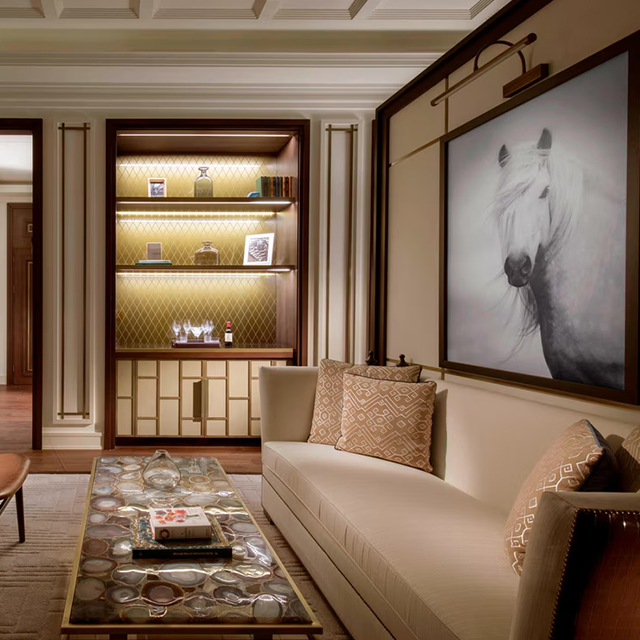 Ensemble de canapé en cuir de salon d'hôtel de luxe modulaire personnalisé
