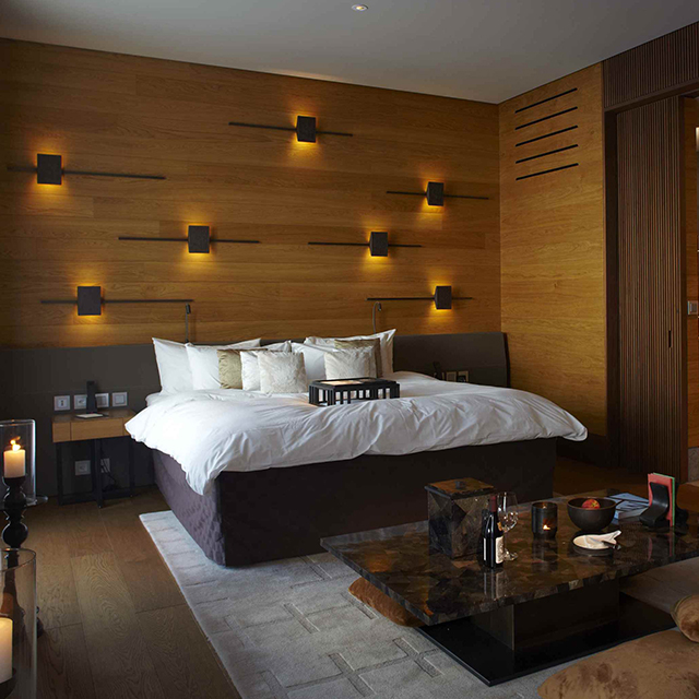Panneaux muraux en bois d'hôtel de décoration intérieure de fond direct d'usine de Foshan
