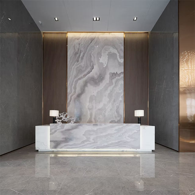 Service à guichet unique de meubles décoratifs en pierre frittée d'hôtel pour l'intérieur