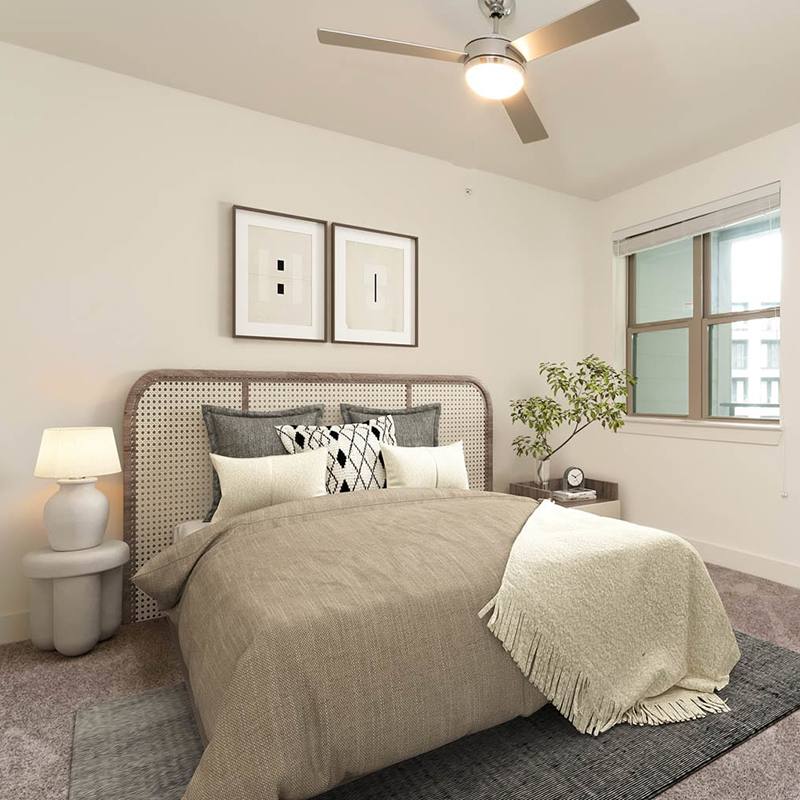 Projet de meubles d'appartement de luxe Ensemble de meubles de lit King en rotin tissé Boho