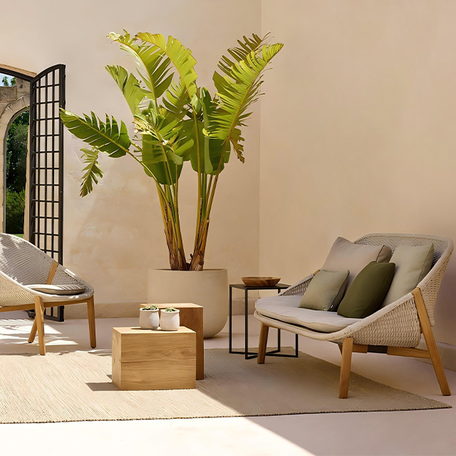 Collection de mobilier d'extérieur d'hôtel de luxe inspirée par un designer pour patio et terrasse