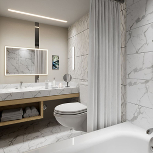 Meubles de meuble-lavabo muraux pour salle de bains, meubles FF&E pour hôtel