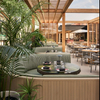 Ensemble de meubles d'extérieur de patio de jardin d'hôtel